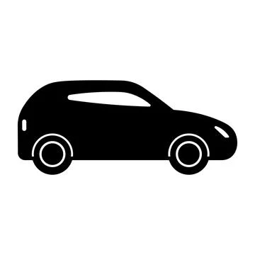 Black vector hatchback icon on white background Stock Illustration
