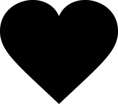 Black vector heart icon as concept of love, flat design Stock Illustration