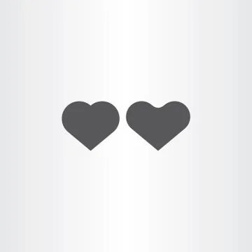 Black vector heart vector icons Stock Illustration