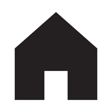 Black vector home solid icon isolated on white background 스톡 일러스트