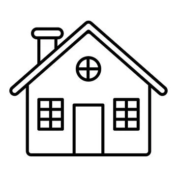 Black vector house icon on white background Stock Illustration