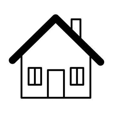 Black vector house icon on white background Stock Illustration
