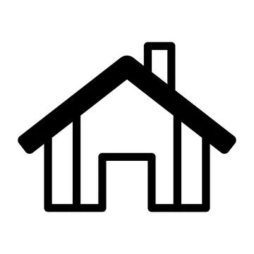 Black vector house icon on white background Stock Illustration