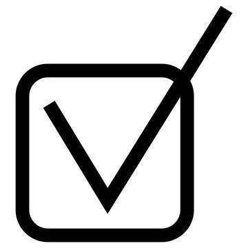 Black vector icon of a checkmark in a checkbox Stock Illustration
