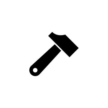Black vector icon of a hammer, simple and modern design Stock Illustration