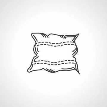 Black vector icon for pillow Abstract black flat line vector icon for pill... Stock Photos
