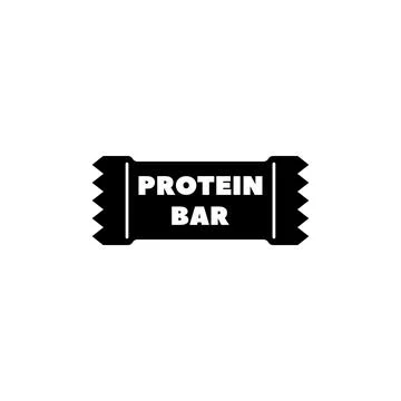 Black vector icon of a protein bar, perfect for fitness, health, and nutrit.. Stock Illustration
