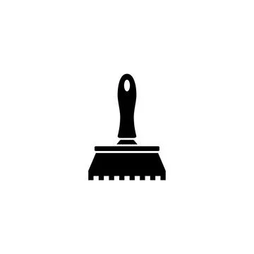Black vector icon representing a scrub brush, a common tool for household cle Stock Illustration