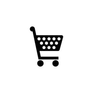 Black vector icon representing a shopping cart, ideal for e-commerce and r... Stockfoto's