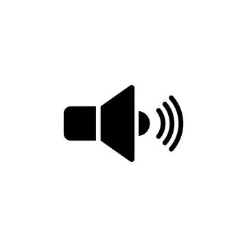 Black vector icon of a speaker with sound waves Stock Illustration