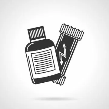 Black vector icon for sport supplements Illustrazione stock