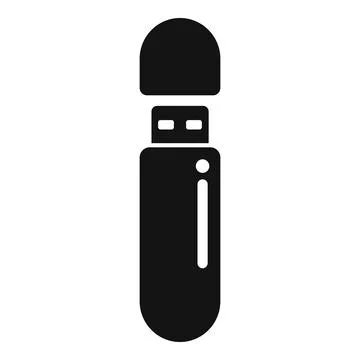 Black vector icon of a usb flash drive on a white background Illustrazione stock