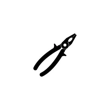 Black vector icon of a versatile hand tool, pliers, used for gripping and mai Stock Illustration