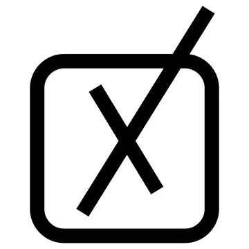 Black vector icon of an 'X' mark in a checkbox Illustrazione stock