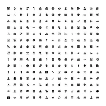 Black vector icons set for web design and apps Illustrazione stock
