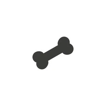 Black vector illustration of bone isolated on white background. Symbol of d.. Stock Illustration