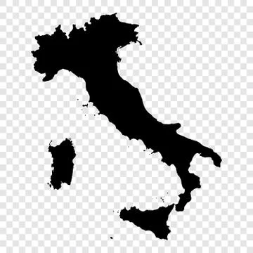 Black Vector Italy map Stock Illustration