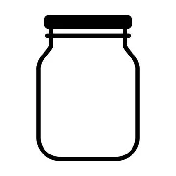 Black vector jar icon on white background Stock Illustration