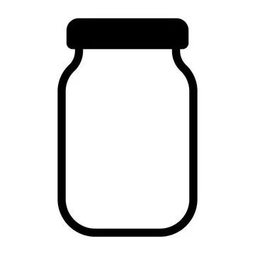 Black vector jar icon on white background Stock Illustration