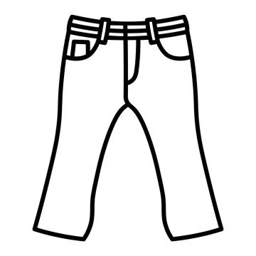 Black vector jeans icon on white background Stock Illustration