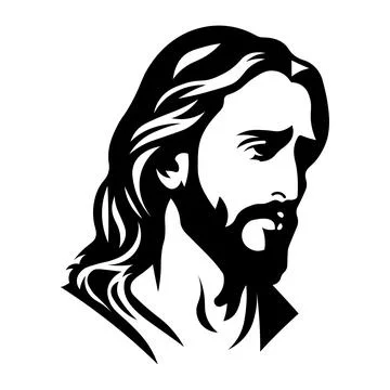 Black vector jesus icon on white background Illustrazione stock
