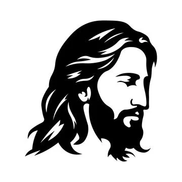 Black vector jesus icon on white background 스톡 일러스트