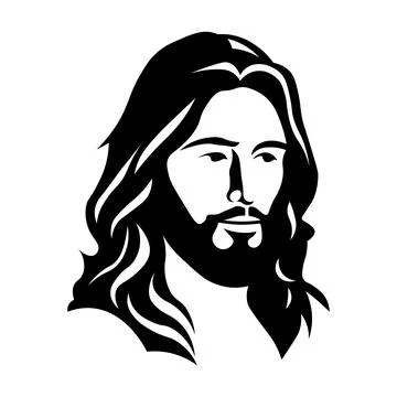 Black vector jesus icon on white background 스톡 일러스트