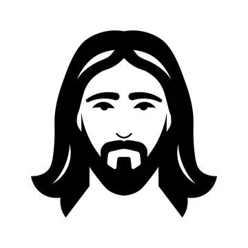 Black vector jesus icon on white background 스톡 일러스트