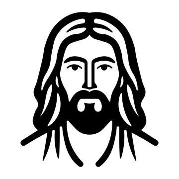 Black vector jesus icon on white background イラスト素材