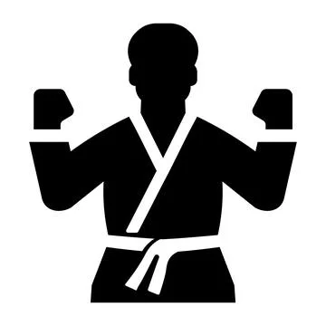 Black vector karate icon on white background Stock Illustration