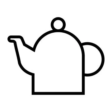 Black vector kettle icon on white background Stock Illustration