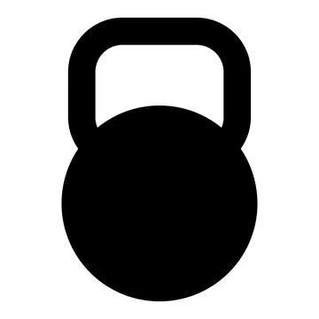 Black vector kettlebell icon on white background Ilustración de archivo