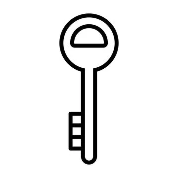 Black vector key icon on white background Stock Illustration