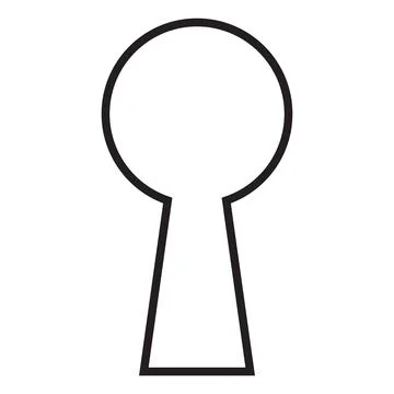 Black vector keyhole line icon isolated on white background Stock Illustration