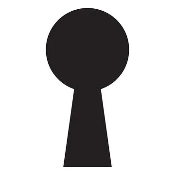 Black vector keyhole solid icon isolated on white background 스톡 일러스트
