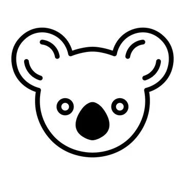 Black vector koala icon on white background Stock Illustration