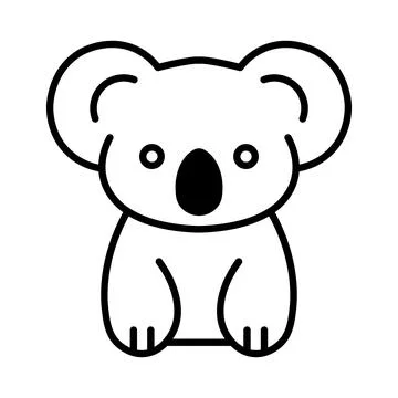 Black vector koala icon on white background Stock Illustration