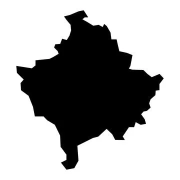 Black vector kosovo map on white background Stock Illustration