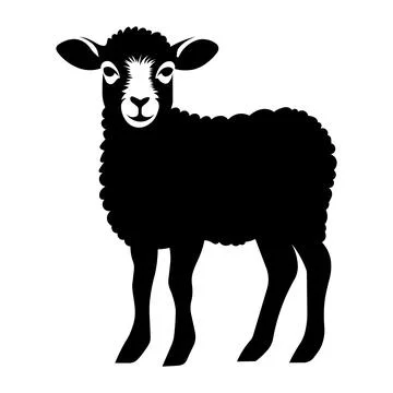Black vector lamb icon on white background Stock Illustration