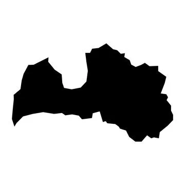 Black vector latvia map on white background Stock Illustration