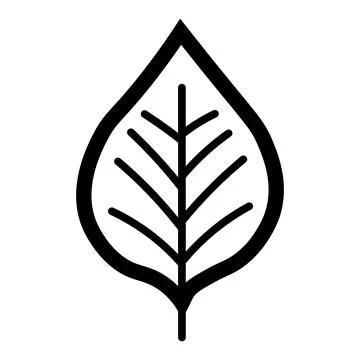 Black vector leaf icon on white background Stock Illustration