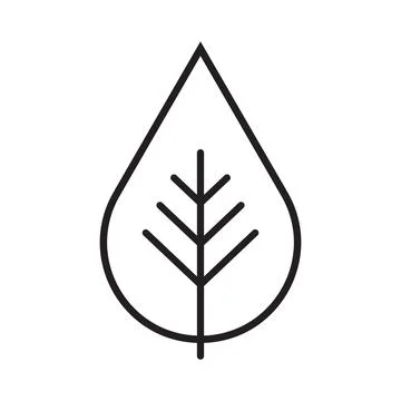 Black vector leaf line icon isolated on white background Stock Illustration