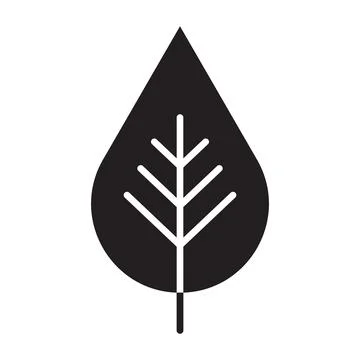 Black vector leaf solid icon isolated on white background 스톡 일러스트