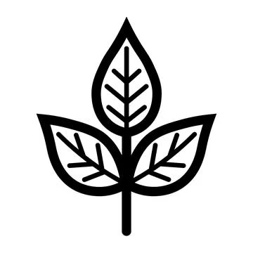 Black vector leaves icon on white background Stock Illustration