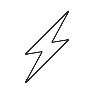 Black vector lightning electric line icon isolated on white background Stock Illustration