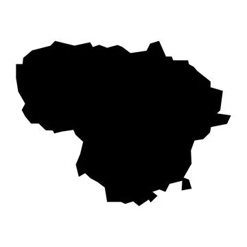 Black vector lithuania map on white background Stock Illustration
