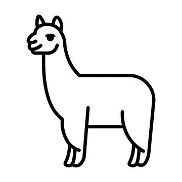 Black vector llama icon on white background Stock Illustration