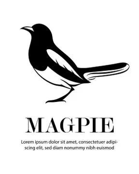Black vector logo of a magpie eps 10 Stock Illustration