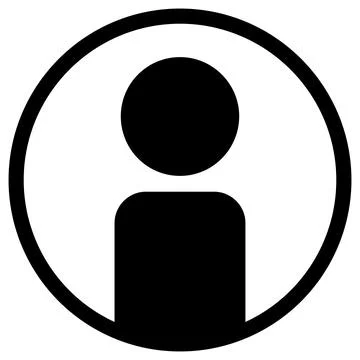 Black vector logo template of a person avatar inside a perfect circle Stock Illustration