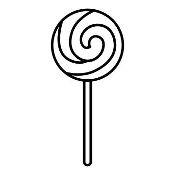 Black vector lollipop icon on white background Stock Illustration